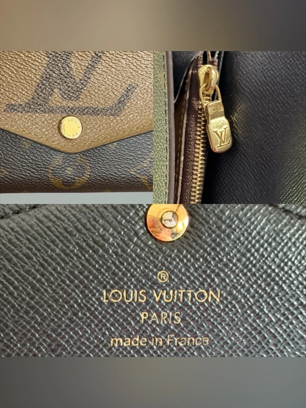 Louis Vuitton Sarah wallet in reverse monogram